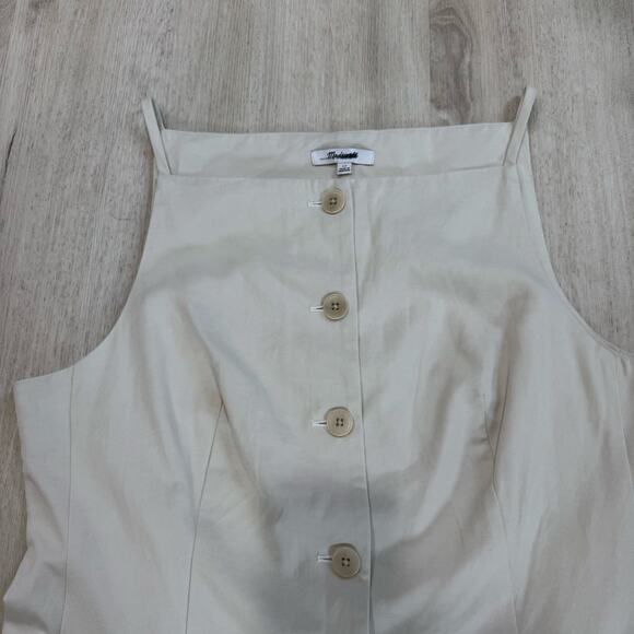 NWT Madewell Square Neck Vest in Drapey Twill Muted Stone Chic Girly Size 12 - Picture 3 of 6